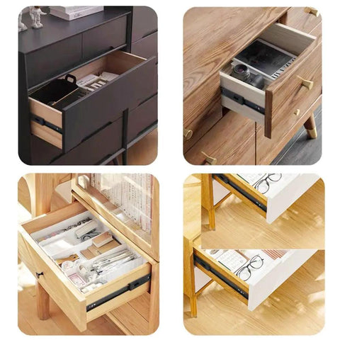 Soft Close Drawer Slides 6 To 40 Inch Side Mount Rails Black Full Extension 3 Section Ball Bearing Runners with quiet smooth close