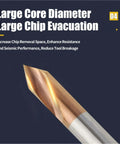 Carbide spot drill bit, D12x100L, tungsten steel with gold tip, angled close-up