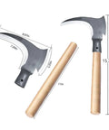 Double Scythe For Weeding And Outdoor Mowing High Manganese Steel Blade 2.8Mm Thick Durable Grass Sickle With Wooden Handle