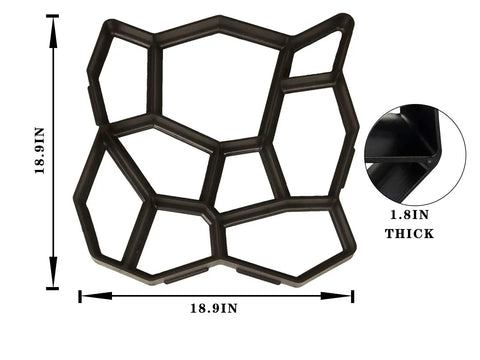 Image of Two Pack DIY Concrete Path Maker For Garden Walkway Stones Molds 18.9 Inch By 18.9 Inch Paving Pavement Cement Molds