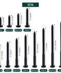 Top Shelf Heavy Duty 5/16 X 1 1/2 Inch Black Oxide Hex Head Lag Screws 304 Stainless Steel 18/8 Full Thread Deck Bolts in various sizes.