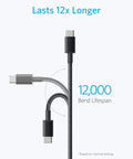 Anker USB-A to USB-C braided charging cable, 3 ft, black, 2-pack