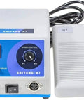 Pro Grade Micro Motor Polisher N7 S04 with speed control dial and foot pedal for lab use, quick change burs system photographed.