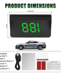 HD Car Heads Up Display With Large Font USB Plug And Play Digital Speedometer dimensions and accessories