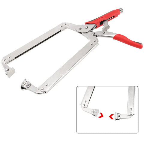 Built Tough 18 Inch C Clamp Locking Pliers Set With Swivel Pads And Rubber Handle Sleeve Heavy Duty Welding And Woodworking Tool