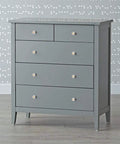 25 Piece Diamond Crystal Glass Cabinet Knob Set 30mm Gold Pull Handles on grey dresser with aluminum core, rust resistant