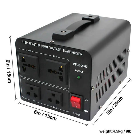 Beefy 2000W Voltage Converter Transformer 110V To 220V Step Up And Down For Home Use Safe Reliable And Cost Effective 110V To 220V And 120V To 240V Plug And Play For Coffee Makers Hair Dryers Blenders And More