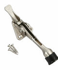 Foot Operated Door Stop With Zinc Alloy Floor Holder For Hands Free Entryway Access, pedal activated, shown with screws