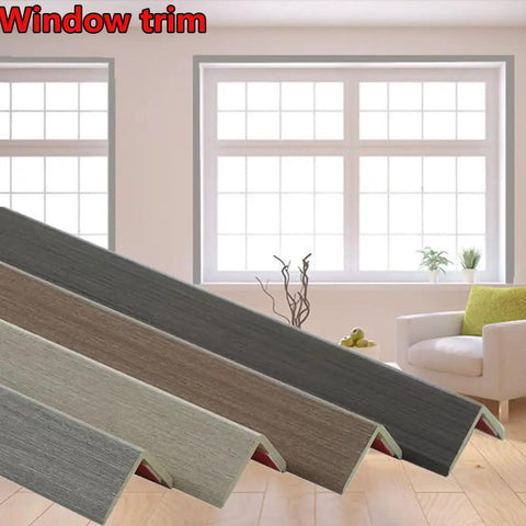 Two Pack Wood Grain Wall Corner Protector Self Adhesive L Molding Guards for Wall Door Window and Furniture Black 150 cm Long