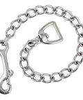 4 Mm Stud Chain Lead With Bolt Snap And Swivel Eye End 20 Inch Nickel Plated Horse Lead Chain coiled on white background