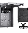 Heavy Duty 60 Amp Non Fused Disconnect Switch Box Weatherproof Nema 3R Outdoor Electrical Panel with pull-out switch and metal housing.