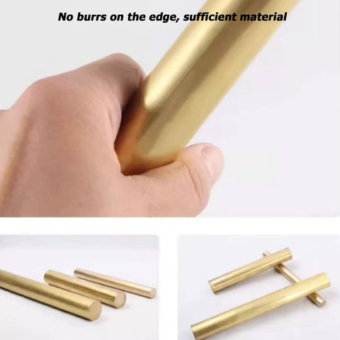 Top Shelf Solid Brass Round Rod 15Mm Diameter By Point Three Meter Length Two Pack Pure Copper Alloy Stock For Diy Metalworking And Electrical Fabrication Hacksaw Friendly Shop Floor Bar in hand, showing smooth finish.