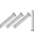 Single Hole Clevis Pins 4 Pack M8 X 55mm Stainless Steel 304 Flat Head Linkage Pins For Mechanical Setups Hinges Rigging Lifting Gear Built Tough Reusable Fasteners, shown laid out