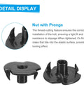 Fifty Piece 8-32 T Nuts Set Featuring Zinc Plated Carbon Steel Construction With Three Pronged Tee Nut Design, detailed view.