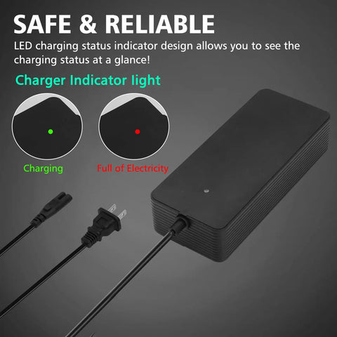 UL Certified Beefed Up Fast Charging 3Pin 48V 2A EBike Battery Charger with indicator lights for Ridstar models.