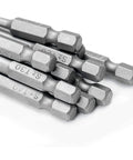 Workhorse Torx Security Screwdriver Bit Set With Easy Grip Handle Covering T6 Through T40 1/4 Inch Hex Shank stacked S2 steel bits.