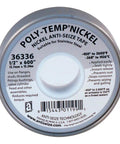 Top view of Nickel Filled PTFE Anti Seize Thread Seal Tape for tapered threads, 600 inch length, 0.5 inch width, gray