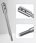 Tough As Nails Ten Inch Forstner Bit Extension Boosts Drill Depth By An Additional Eight Point Seven Five Inches For Deep Woodturning and Cabinet Work, metal shaft with chuck.
