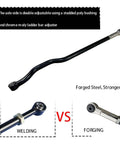 Forged Front And Rear Adjustable Track Bar For Jeep Wrangler JL 2018 2019 2020 2021 Beefed Up 2.5 To 4.5 Inch Lift Kit 4WD Heavy Duty Suspension Realignment And Fine Thread Adjustment, forged steel track bar with axle bushings