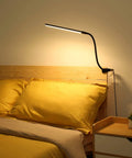 Clip On Desk Lamp LED Reading Light With USB Power Dimmable 3 Color Modes And 10 Brightness Levels on bed headboard