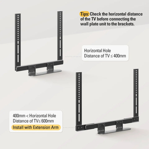 Low Profile Soundbar Mount For Sonos Beam With No Fuss Easy Access Design, Sliding Block Extension Arm, Fits TVs Up To 600x400mm, Aluminum Bracket Holds Up To 13 Lbs, Keeps Soundbar Under Your TV For Rich Immersive Audio.