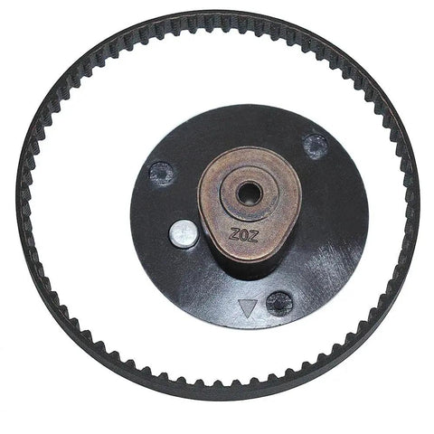 Genuine Camshaft Pulley Gear Timing Belt Kit Fit Honda GX25 4 Stroke Mini Trimmer Brushcutter Solid Build Long Lasting Performance Easy Install Durable Replacement Part For Outdoor Lawn Care, black metal pulley and belt