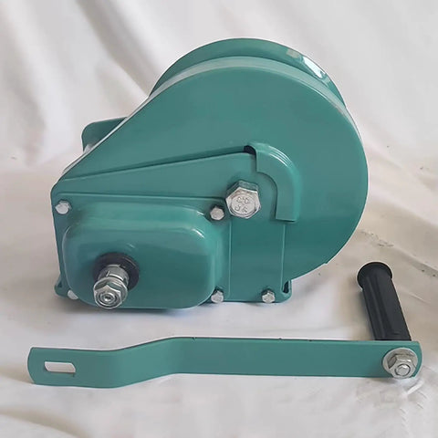 Heavy Duty Hand Winch 2400 Lb Capacity, Manual Bi Directional Ratchet Lock, no wire rope required, green alloy steel construction