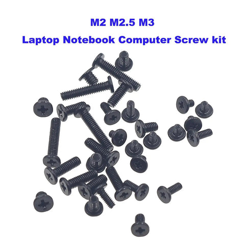 Premium Quality 500 Piece Metric Flat Head Laptop Screw Assortment Kit providing various black screws for laptop repairs.