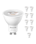 10-pack dimmable GU10 LED bulbs Dope 7W 500 lumens 3000K warm white 50W equivalent smooth 10 to 100 percent dimming