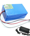 Heavy Duty Ev Lithium Battery Pack With Built In Bms Plus Charger For Electric Scooter Moped Motorcycle 36V 48V 60V 15Ah 50Ah, blue battery with charger.