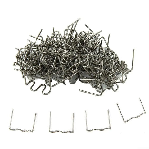 Pre-Cut 0.8mm Wave Flat Hot Staples For Plastic Repair Stainless Steel Auto Bumper Hole Tear Fix Kit Durable Welder Staples For Quick Fixes 100 Count Silver