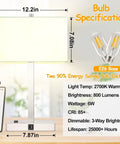 21 Inch Touch Bedside Lamps Set Of 2 With USB And AC Outlets, 3 Way Dimmable Nightstand Lights In White Shade, LED Bulbs