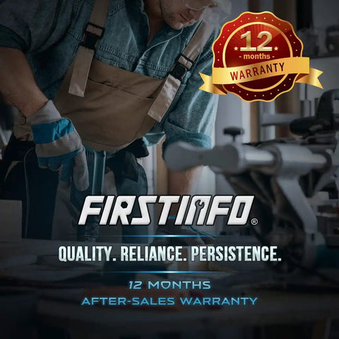 Man using 1/2 Inch Mini Air Impact Wrench With Twin Hammer For One Hand Operation, warranty badge visible