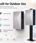 Heavy Duty EV Charger Lock Box With All Weather Rugged Cold Rolled Steel Guard For Safe Outdoor Wall Mount Storage, showing two units.