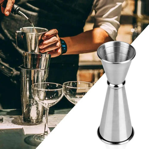 Double Jigger Cocktail Set 1oz/2oz Stainless Steel Barware For Home Bar Use With Clear 3/4oz 1/2oz And 1 1/2oz Markings, 2 Pack