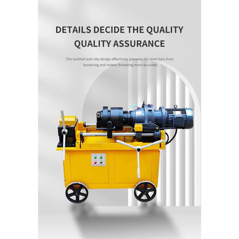 Beefy Thread Rolling Machine For Rebar And Steel Components, Heavy Duty Metal Thread Forming Equipment For Bolt Production And Construction Projects Today yellow mobile unit