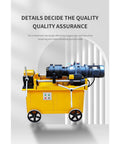 Heavy Duty Thread Rolling Machine For Steel Rods And Rebar Pro Grade Metal Thread Forming Equipment For Bolts And Steel Components Industrial Strength For Construction And Fabrication Projects, yellow wheeled frame