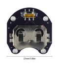 Top view of Hella Reliable 10 Pack LilyPad CR2032 Coin Cell Battery Holder Module for Arduino, 27mm size, with slide switch.