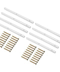 12 Pack White Plastic Drawer Slides 300 Millimeters Side Mounted Grooved Tracks With Screws, includes 12 white glides and screws.