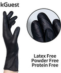Heavy Duty Black Nitrile Disposable Gloves Built Tough For The Daily Grind Without Latex Or Powder 4 Mil Thick Puncture And Chemical Shield For Garage Detailing Or Kitchen Chores Small 100 with textured grip.