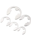 Stainless Steel E Clip Retaining Ring Kit For Shafts M1 2 To M10 20 Pc Circlip Washer Set image showing multiple E clips