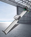 Heavy Duty NEMA 17 Linear Guide Stage Actuator Featuring 0808 Lead Screw Rail Long Throw Sliding Table in bright workshop.
