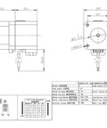 NEMA17 stepper motor with brake, 12V, 4 leads, 40 N·cm torque, 1.5 A, technical drawing
