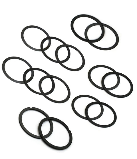 Black 5/8x24 Barrel Shim Kit For.308, 7.62mm, 300BLK,.30 Cal, 14 Pack With Stainless Steel Shims In Six Different Thicknesses