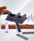 Heavy Duty 4 Inch Drill Press Vise With Soft Jaws For Scratch-Free Clamping, 7 Lb Weight, shown with wood and bolts.