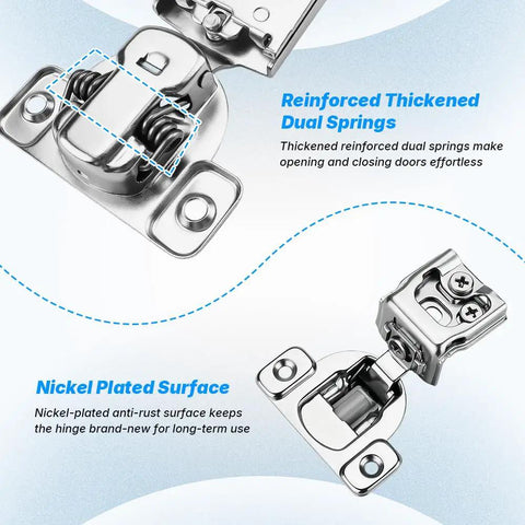 1 Inch Overlay Soft Close Concealed Cabinet Hinge With Screws, Heavy Duty 3D Alignment, Cold Rolled Steel Lever Arm