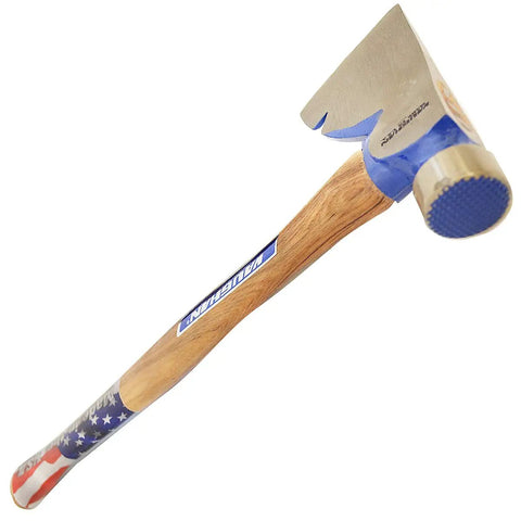 Rig Builders Hatchet For Field Work With 3-3/8 Inch Cutting Edge, 1-3/4 Pound Head, 17-5/8 Inch Hickory Handle, Milled Face