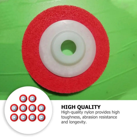 Nylon Grinding Wheels Set For Power Grinders, Pro Grade Polishing Discs for jewelry, metalworking, and glass, red abrasive design