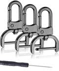 6 Pack Super Slick 1 Inch Detachable Snap Hooks With Swivel Clasp And Screwdriver Heavy Duty Build displayed with a screwdriver.