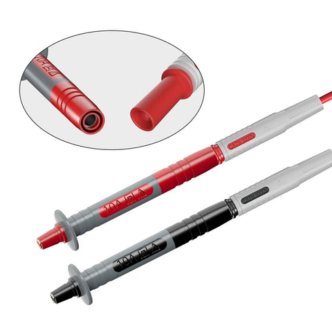 Automotive Multimeter Test Leads Kit With Wire Piercing Clips And 4mm Banana Plugs Right Angle And Straight Probes